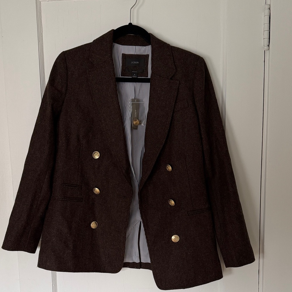 J.crew new Brown Double-Breasted wool blazer